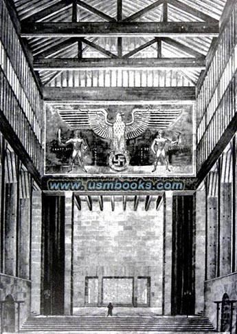 Nazi eagle and swastika architectural design