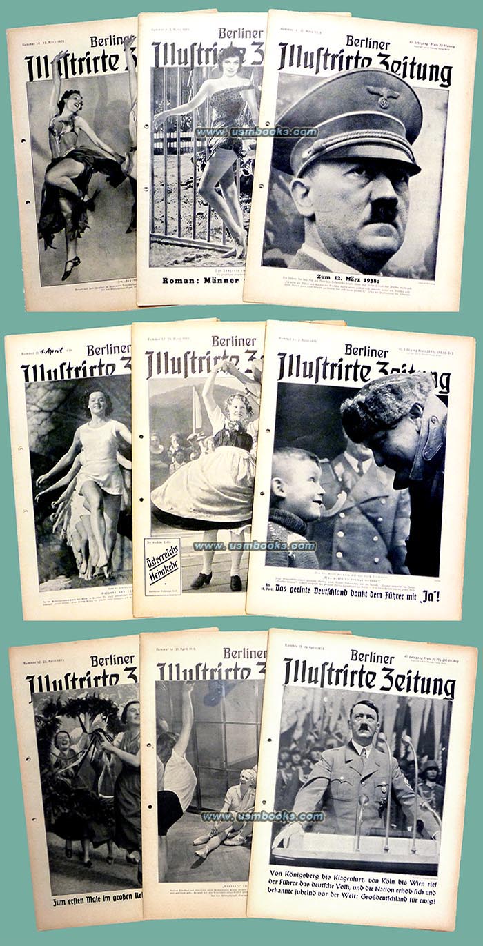 Berliner Illustrirte Zeitung, March and April 1938, 9 issues