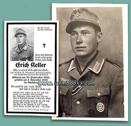 Gebirjsjger Erich Keller death notice