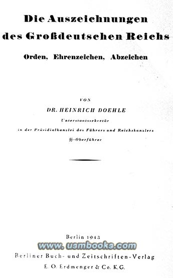 Die Auszeichnungen des Grossdeutschen Reiches - Orden - Ehrenzeichen - Abzeichen