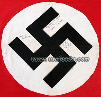 Nazi swastika flag with GI signatures