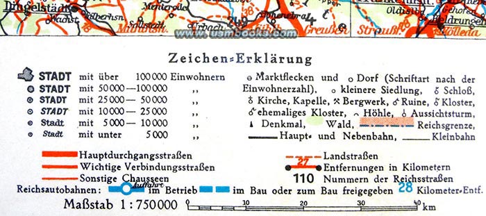 nazi BP map Pomerania, BP-Olex Autokarte Pommern