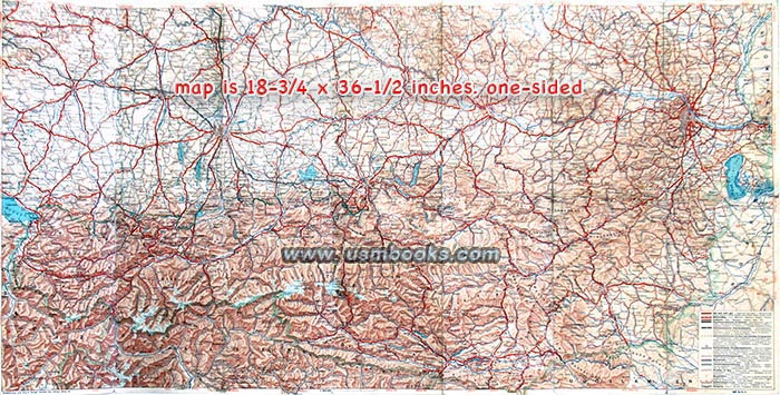 1939 DDAC Strassenzustandkarte des deutschen Alpenlandes