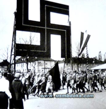 Huge swastika rally decor