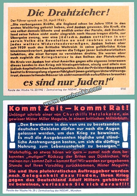 Parole der Woche, anti-Jewish nazi propaganda