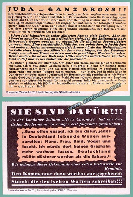 Parole der Woche, anti-Jewish nazi propaganda