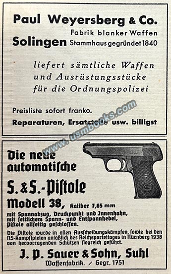 Nazi police pistol advertising, Sauer & Sohn, Paul Weyersberg