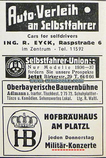 Hofbruhaus advertising 1937
