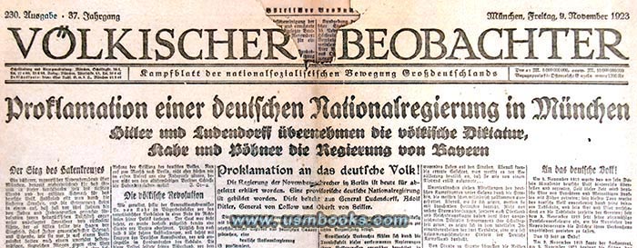 Vlkischer Beobachter 9 November 1923 PUTSCH